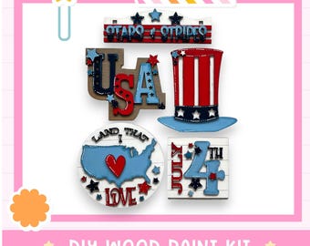4th of July Interchangeable Inserts: DIY Wood Craft Kit