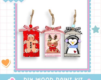 Christmas Pallet Ornaments,  Gift Card Holder Ornament, Kids Craft Kit, DIY Wood Blanks