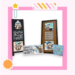 Interchangeable Ladder Tiles: Winter Owl Theme - DIY Wooden Kit