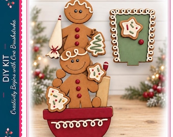 Inserto para hornear galletas de jengibre para nuestro kit de manualidades navideñas intercambiables con casita para pájaros.