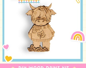 DIY Standing Fall Sweater Highland Cow