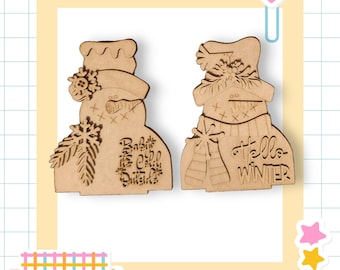 DIY Winter Snowmen Shelf Sitters: Holiday Wood Craft Kit