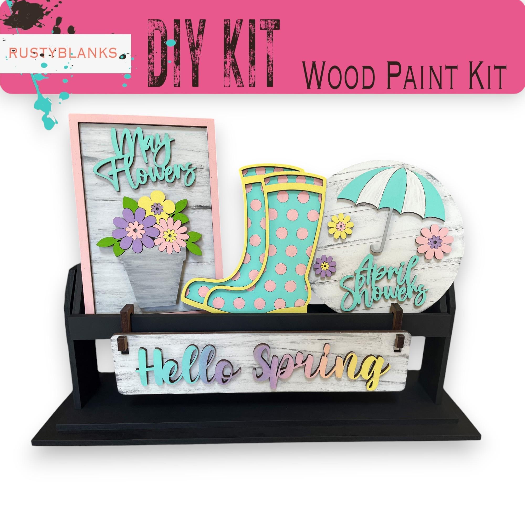 Hello Spring Wagon Insert Set Interchangeable Raised Shelf - Etsy