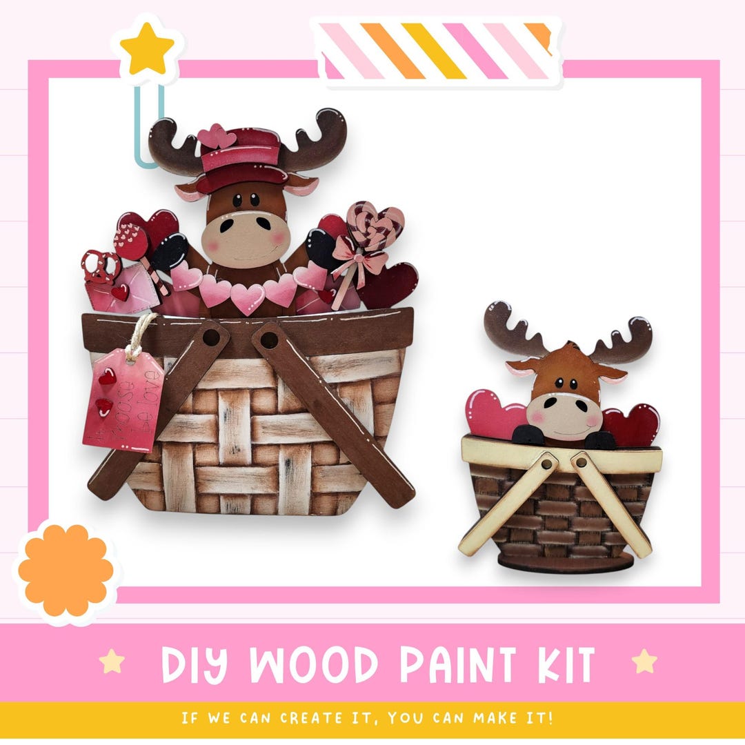 Valentine Moose Insert for the Flower Basket DIY Kit - Etsy