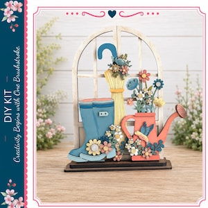 DIY Interchangeable Arched Window Spring Shelf Sitter Insert – Seasonal & Holiday Designs