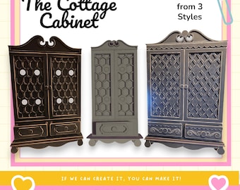 Interchangeable Decor Base | Cottage Cabinet Shelf Sitter DIY Wood Kit