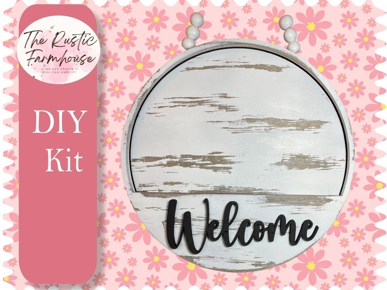 Kit de panneau de bienvenue à monter soi-même : panneau de porte rond interchangeable image 2