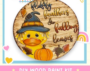 Fall Scarecrow Duck Front Door Hanger Decor