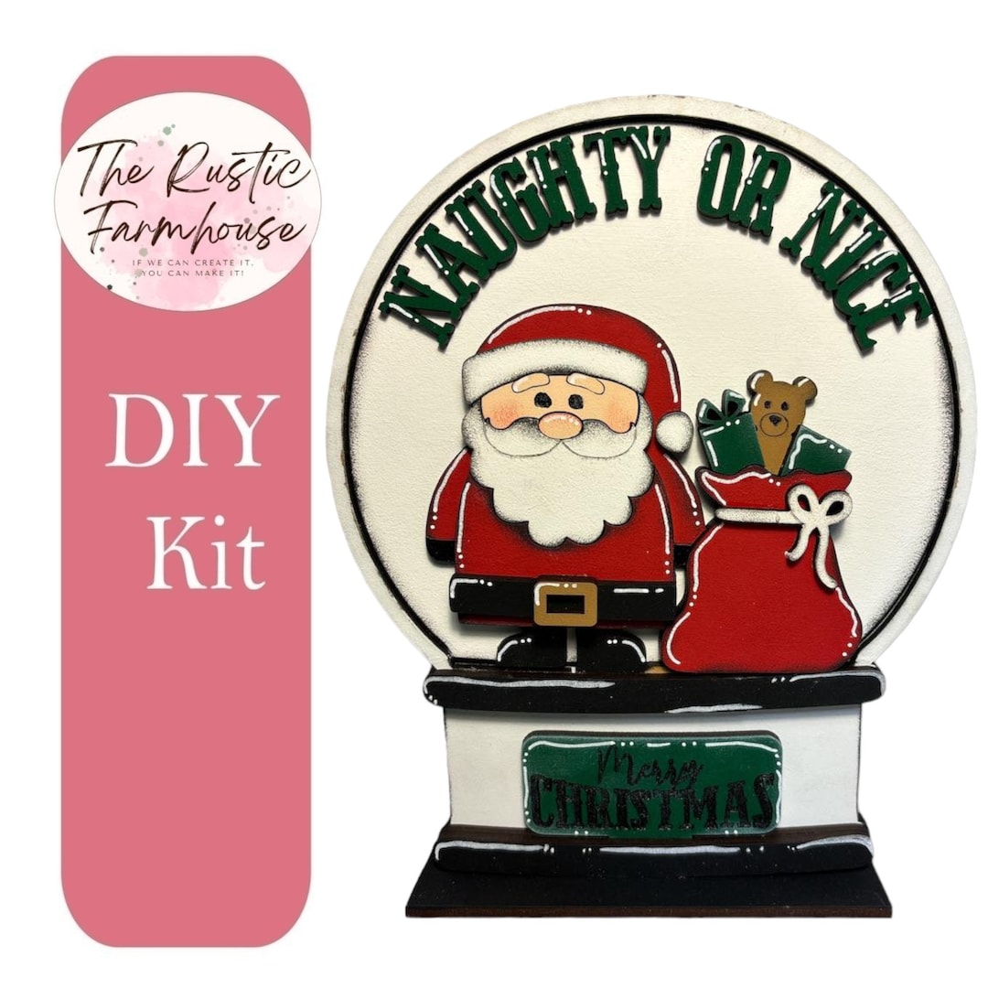 Santa Insert Naughty or Nice Santa Insert for Snow Globe DIY Interchangeable Decor ...