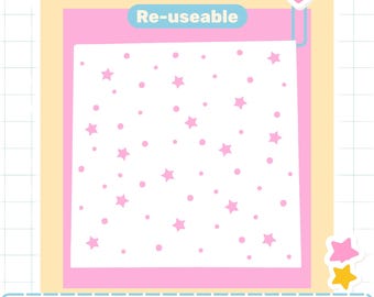 Circles and Stars Mylar Stencil: Reusable Craft Stencil