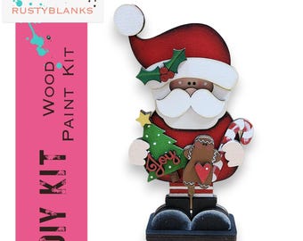 Mini Standing Santa Claus Shelf Sitter DIY Wooden Blank Kit