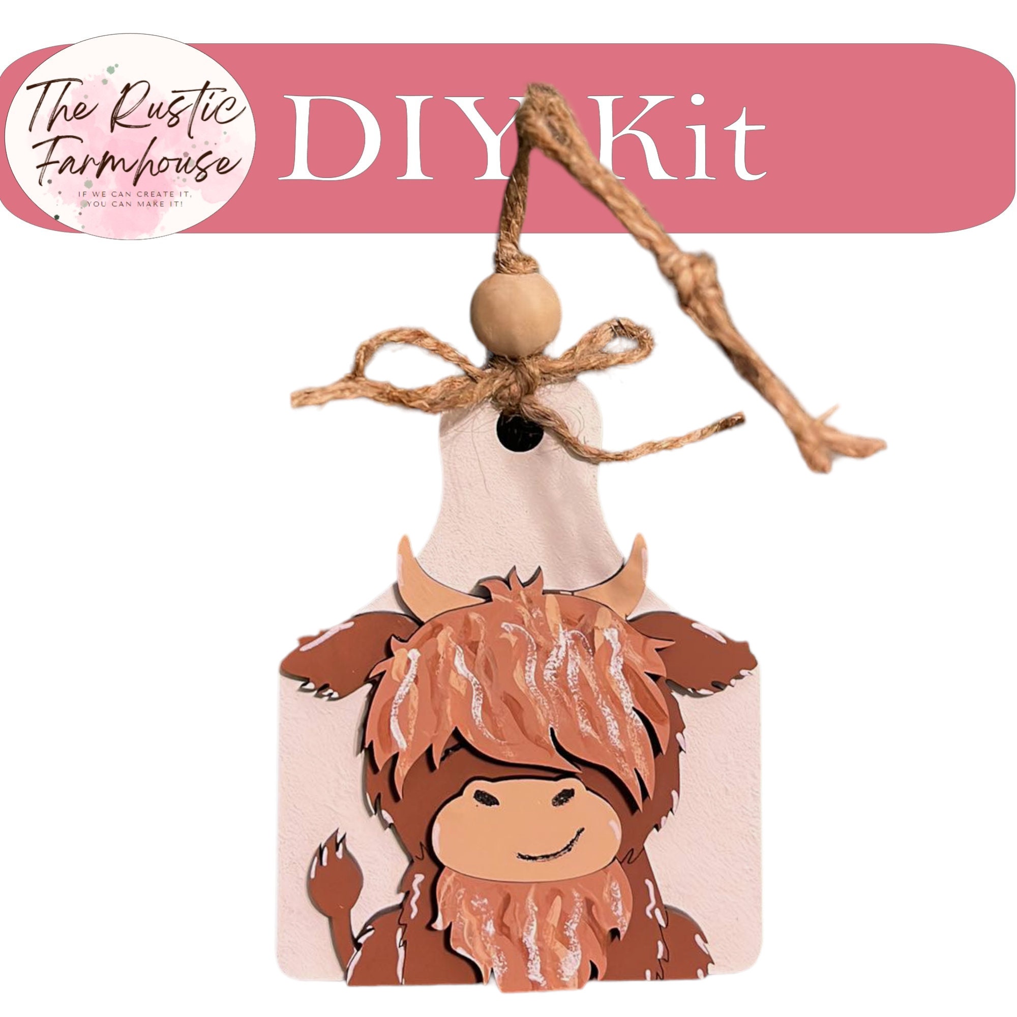 Highland Cow Ornament - 4x5 Cm DIY Button Craft Kit Produktbild-Vorschau 8