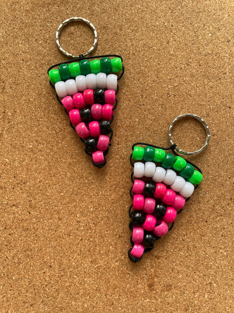 Cute Bead Keyrings Pony Bead Keychains Owl Cupcake Watermelon Etsy