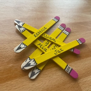 Class set of Pencil Lollipop Sticks - Personalised