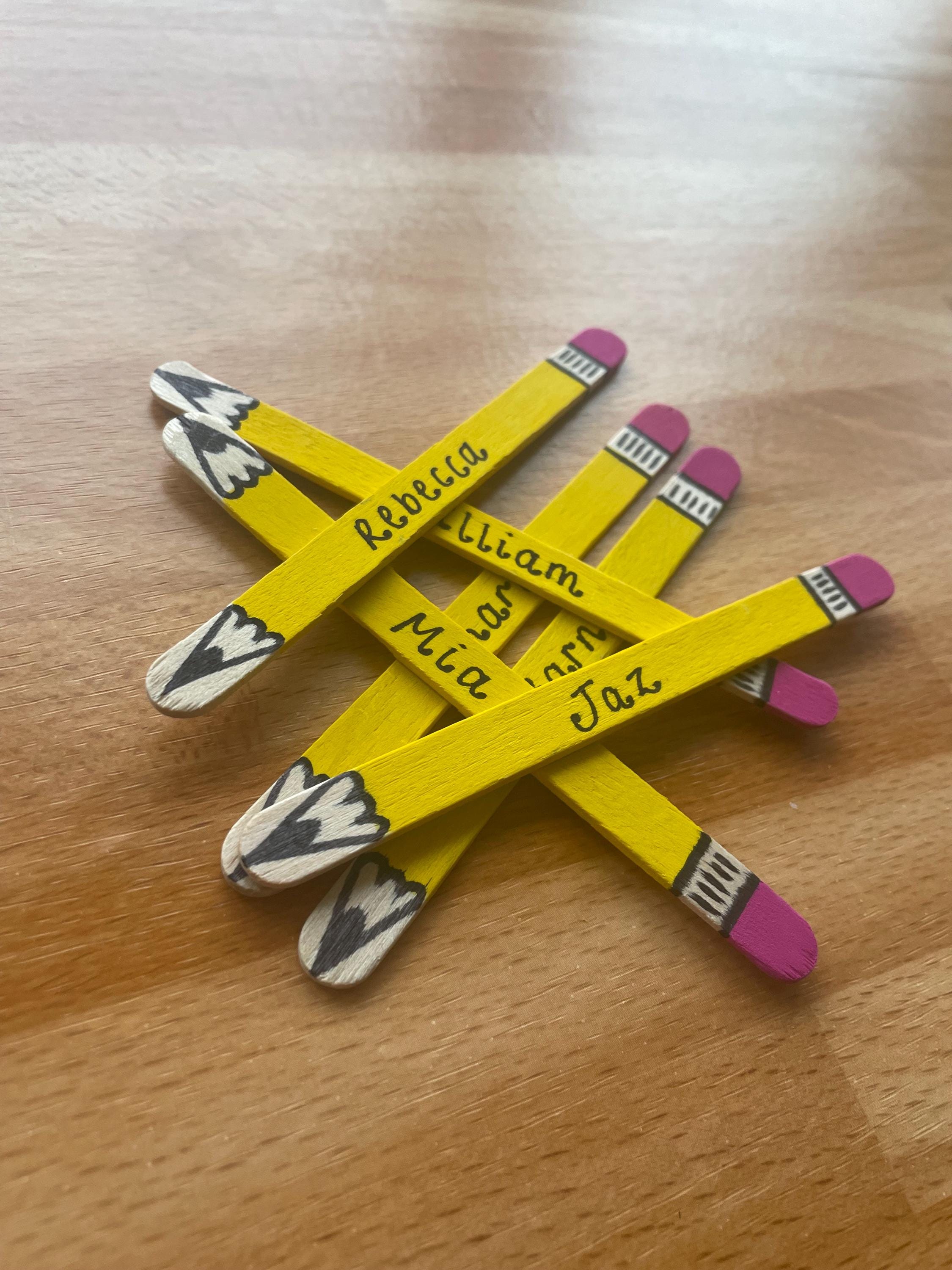 Class Set of Pencil Lollipop Sticks - Personalised - Etsy