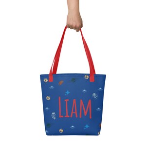 Fourre-tout personnalisé pour garderie Space Hero, Sac pour enfants d'âge préscolaire, Fourre-tout pour la rentrée, Fourre-tout unique pour enfant, Fourre-tout avec nom personnalisé, Fourre-tout pour tout-petit, Fourre-tout d'école
