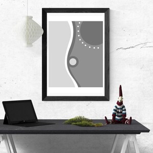 Printable Grey and White Minimalist Art 8x10