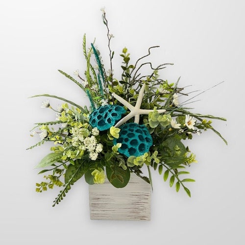 Coastal Table Centerpiece Dining Table Nautical Arrangement Etsy