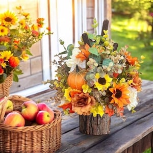 Farmhouse Fall Floral Centerpiece: Rustic Autumn Table Arrangement