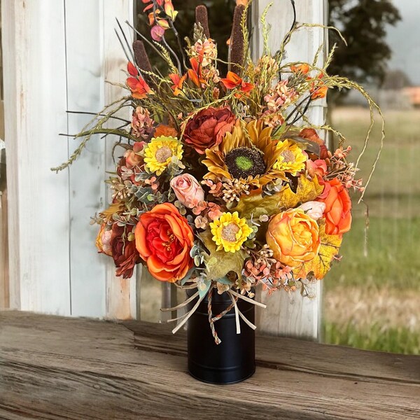 Tall Fall Floral Vase Etsy