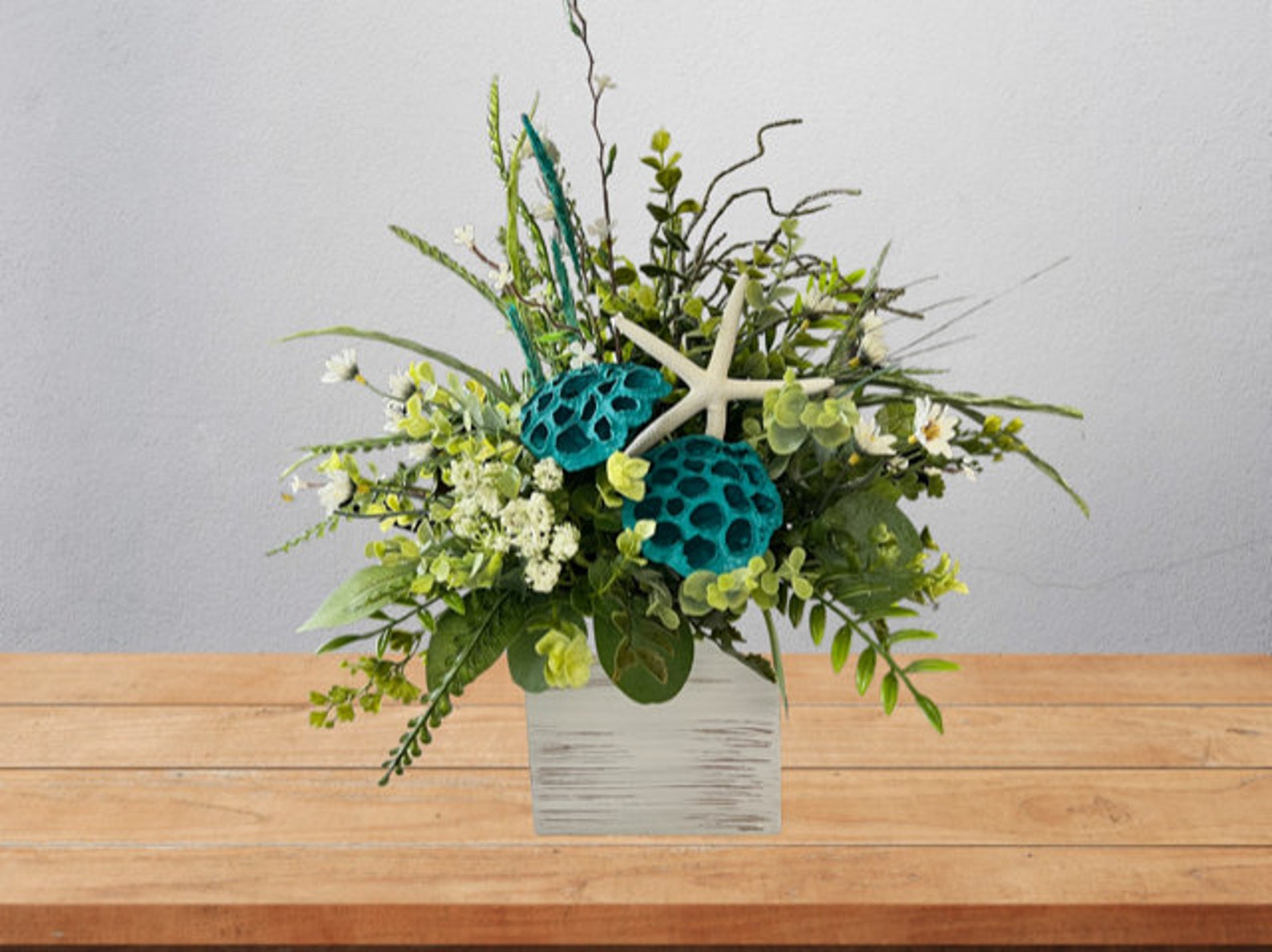 Coastal Table Centerpiece Dining Table Nautical Arrangement Etsy