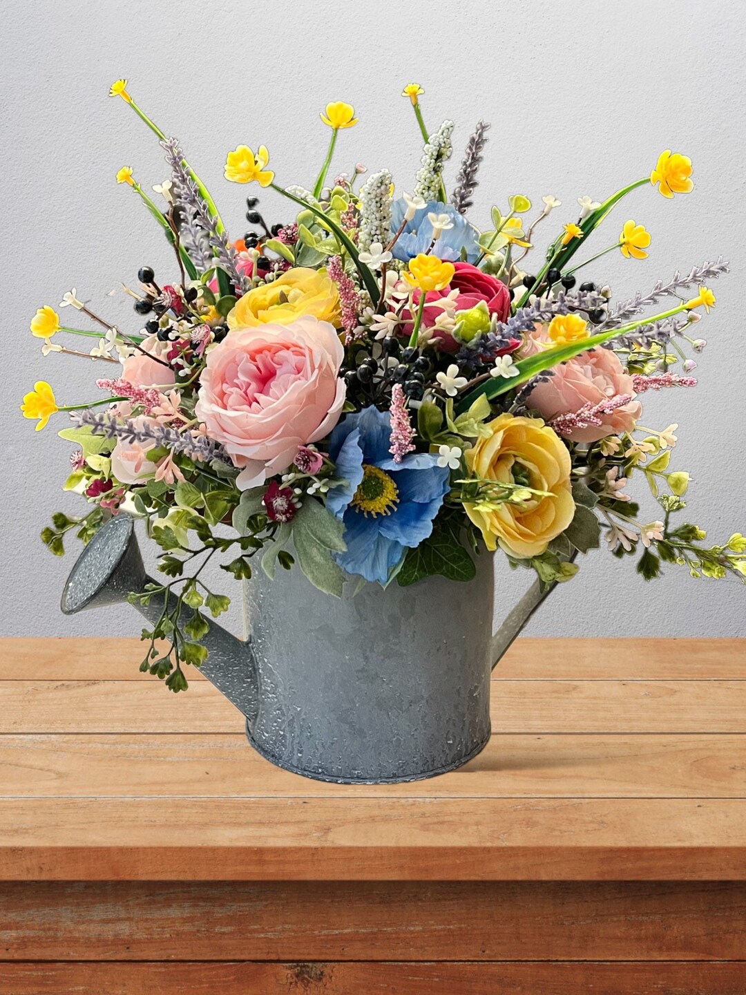 Farmhouse Watering Can Centerpiece Dining Table Arrangement Etsy