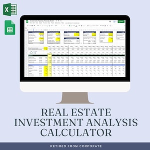 Rental Property Investment Calculator – ROI, Net Income, Cash Flow Analysis (Digital Download)