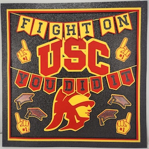 Handmade USC Graduation Card and Sign, Oversized, Congratulations Card, Trojan Graduation Gift, Can Be Customized Name/Year, Card and Sign