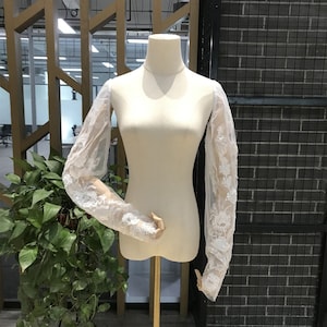 Bridal Sleeves with lace, Wedding Gown Beading Sleeves, Wedding Accessory, Detachable Sleeves, Removable Sleeves, Tulle Lace Sleeves