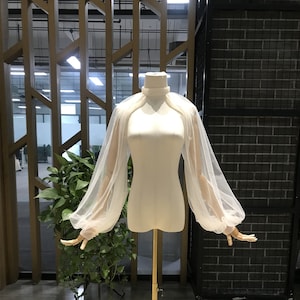 Soft Tulle Hanging Neck Sleeves, Wedding Gown Sleeves, Wedding Accessory, Detachable Sleeves, Removable Dress Sleeves, Puff Sleeves
