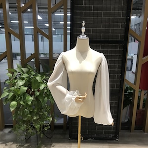 シフォン バッフル ブライダル スリーブ、ウェディング ガウン スリーブ、ウェディング アクセサリー、取り外し可能なスリーブ、取り外し可能なドレス スリーブ、アイボリー シフォン スリーブ