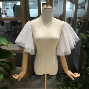 ウェディングドレス用半袖、ブライズメイドドレス用袖、縫い目なし伸縮性袖、取り外し可能な袖、取り外し可能な白いドレス用袖