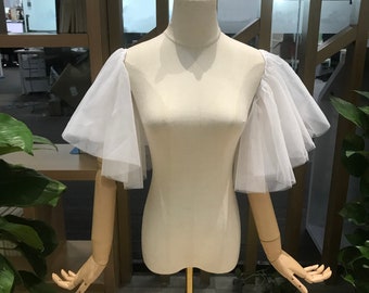 Short Sleeves for Wedding Dress, Bridesmaid's Dress Sleeves, Seam-Free Elastic Sleeves, Detachable Sleeves, Removable White Dress Sleeves