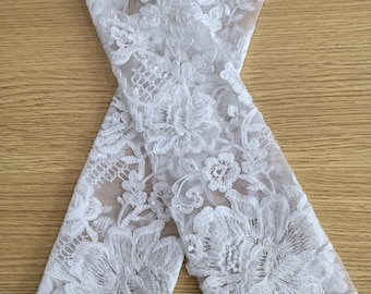 Fitted Flower Applique Sleeves, Detachable Wedding Gown Sleeves, Wedding Accessory, Removable Dress Sleeves