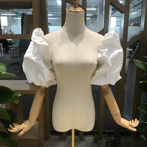Wedding Dress Puff Sleeves, Satin Short Cute Little Sleeves, Detachable Fake Sleeves, Detachable Sleeves, Removable White Dress Sleeves