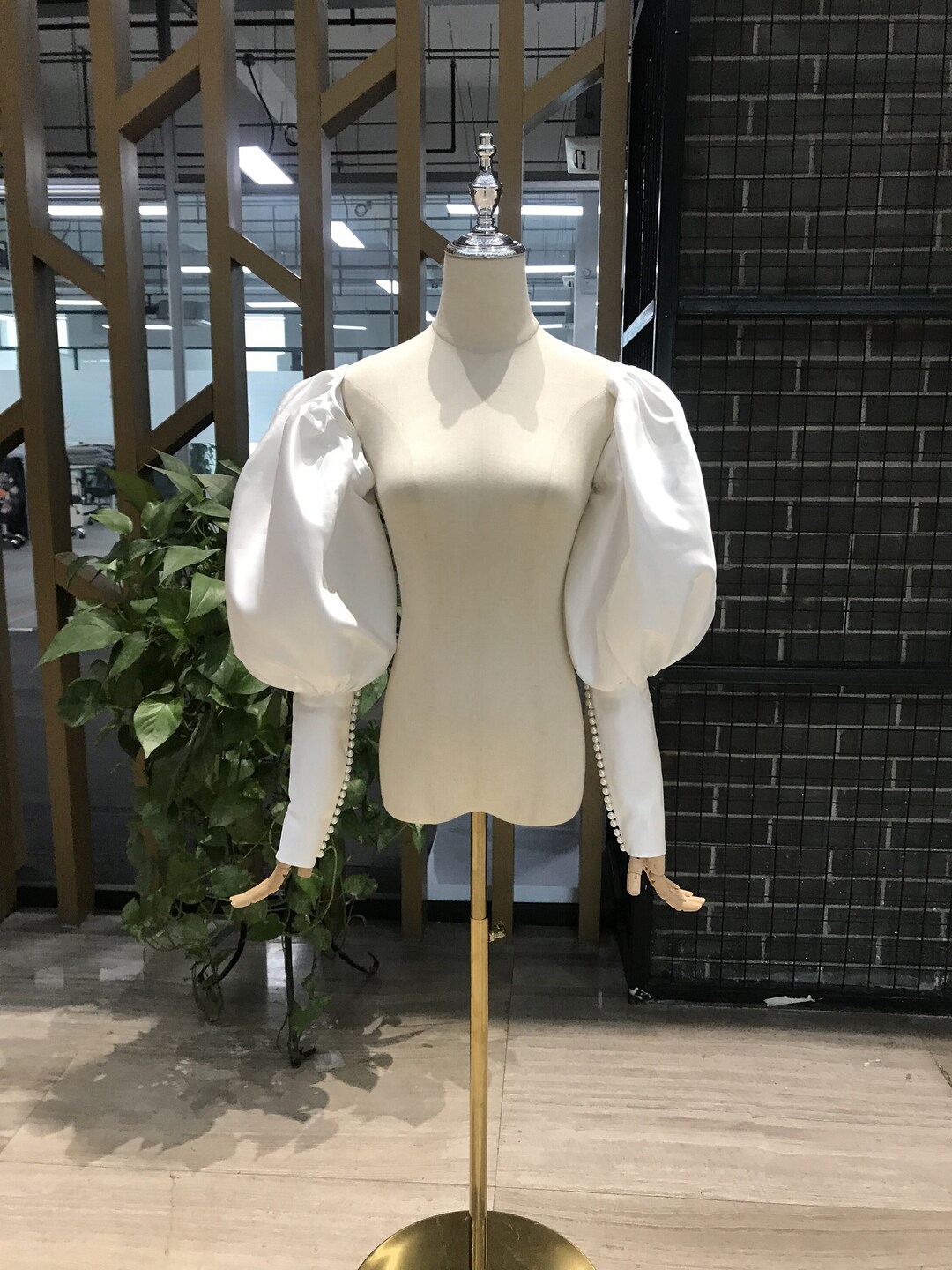 Satin Lantern Sleeves Long, Wrist Binding Lantern Sleeves, Detachable