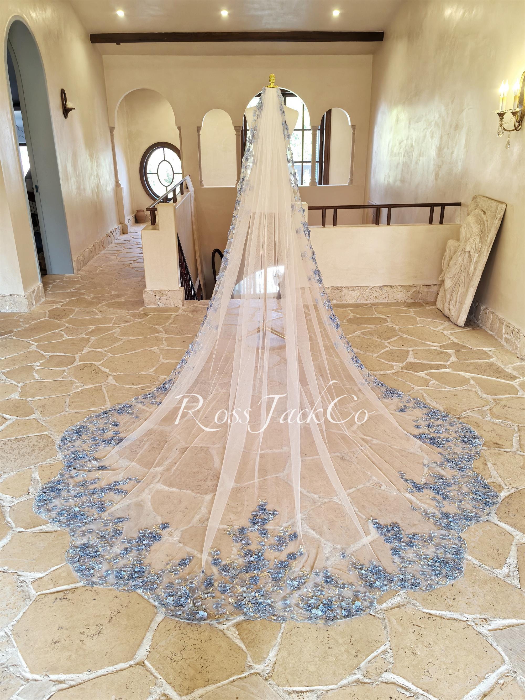 Blue Scalloped Veil - Etsy
