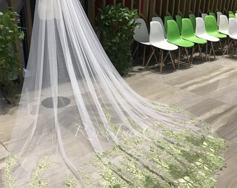 Buy Fresh Green Plant Lave Veil, Wedding Veil With  display picture 1