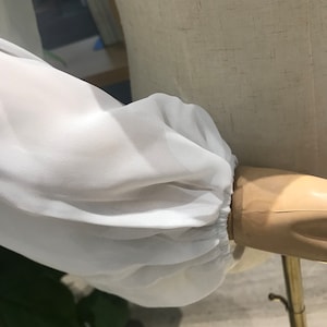 Chiffong Elfenbensvita Brudärmar, Brudklänningsärmar, Bröllopsaccessoar, Avtagbara ärmar, Avtagbara klänningsärmar, Svarta chiffongärmar bild 4