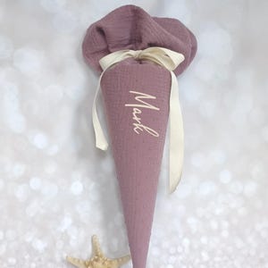 Sac Kita, cartable, sac à sucre, sac de maternelle en mousseline / violet - 35/70 cm