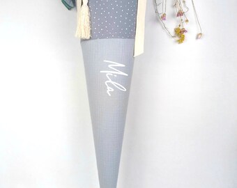 School cone, sugar cone 70 cm / light grey