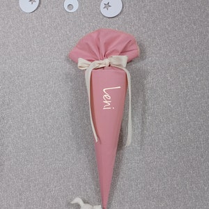 Sac Kita, sac à sucre, sac de maternelle, cartable en coton / vieux rose - 35/70 cm