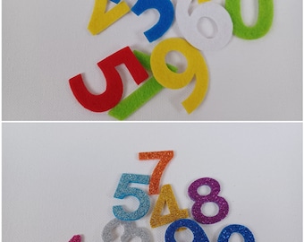 Number set, 10 numbers for birthday crown, single button, number buttons made of foam rubber, felt, birthday crown numbers