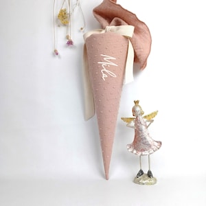 Sac Kita, cartable, sac à sucre, sac de maternelle en mousseline - Dusty Rose - 35/70 cm