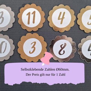 Zahlen für Geburtstagskrone, Selbstklebende Zahlen, Zahlen-Buttons aus SnapPap, Geburtstagskrone, Blume 60mm.
