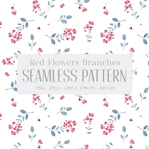 Blumen nahtloses Muster Aquarell BlumenMuster Zweig und Blätter Blumen Clipart Pflanze Digitale Tapete Papier Download Stoff Muster PNG