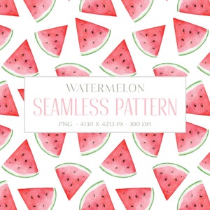Wassermelonen nahtloses Muster. Aquarell WassermelonenMuster. Sommer obst digitales Papier. Digitale Tapete. Digitales Stoffmuster. PNG