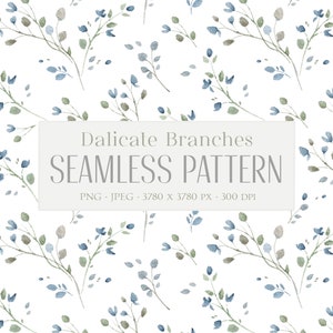 Blumen Nahtloses Muster Aquarell Grün Grün Blätter Zweig Clipart Pflanze Digitale Tapete Papier Download Stoff Muster PNG