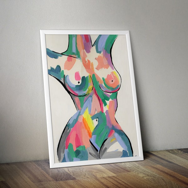 Buntes Kunst Poster Weiblicher Körper #1