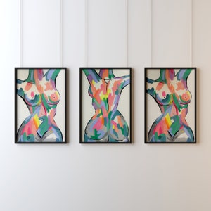 Digital Print - Colorful Art Poster Female Body 1 and 2